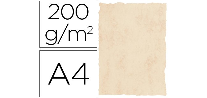 Papel pergamino din a4 200 gr color marmol beige paquete de 25 hojas