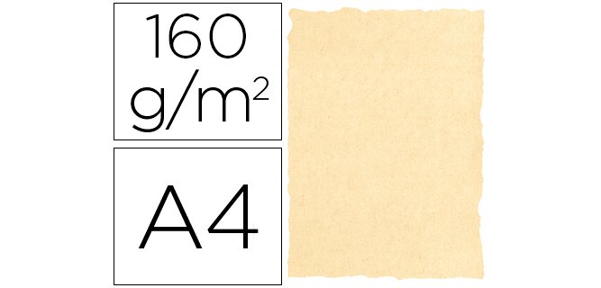 Papel pergamino din a4 160 g color pergamino crema paquete de 25 hojas