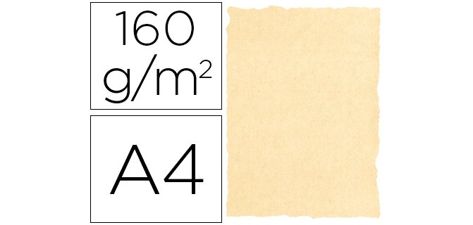 Papel pergamino din a4 160 gr color pergamino crema paquete de 25 hojas