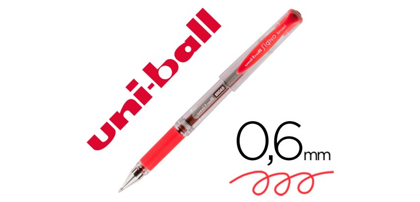 Boligrafo uni-ball um-153 signo broad rojo 1 mm tinta gel