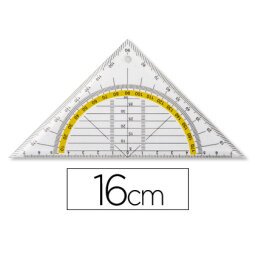 Escuadra liderpapel geometria 16 cm plastico cristal