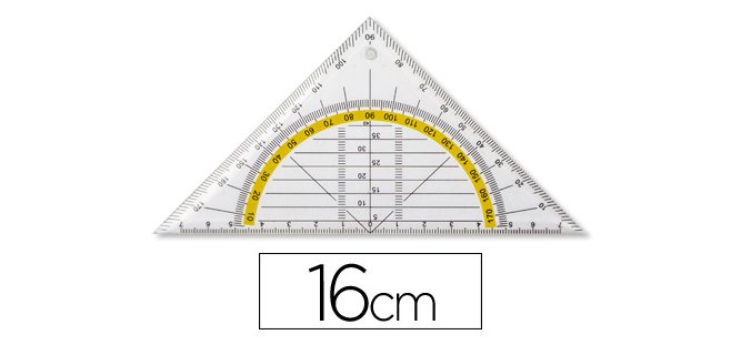 Escuadra liderpapel geometria 16 cm plastico cristal