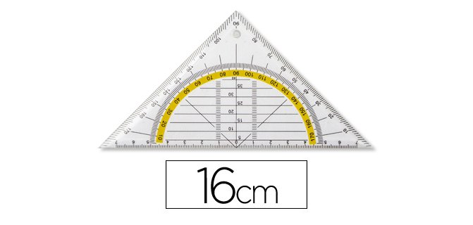 Escuadra liderpapel geometria 16 cm plastico cristal