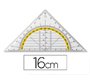 Escuadra liderpapel geometria 16 cm plastico cristal