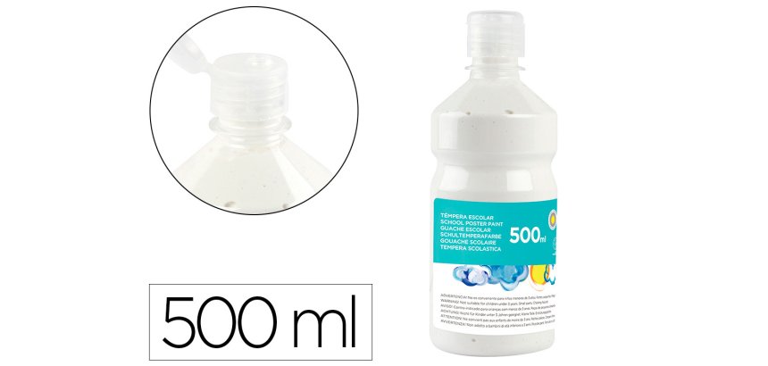 Témpera liquida escolar Liderpapel - Botella de 500 ml