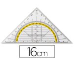 Escuadra liderpapel geometria 16 cm plastico cristal con pestaña de sujeccion