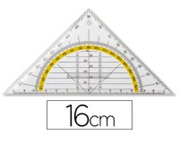 Escuadra liderpapel geometria 16 cm plastico cristal con pestaña de sujeccion