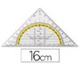 Escuadra liderpapel geometria 16 cm plastico cristal con pestaña de sujeccion