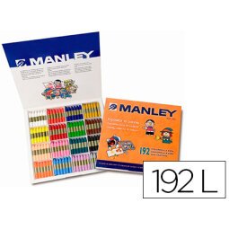 Lapices cera manley school pack de 192 unidades colores surtidos 16 x color