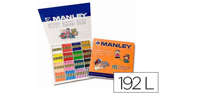 Lapices cera manley school pack de 192 unidades colores surtidos 16 x color