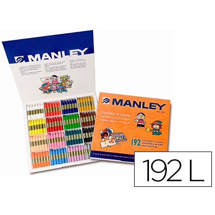 Lapices cera manley school pack de 192 unidades colores surtidos 16 x color