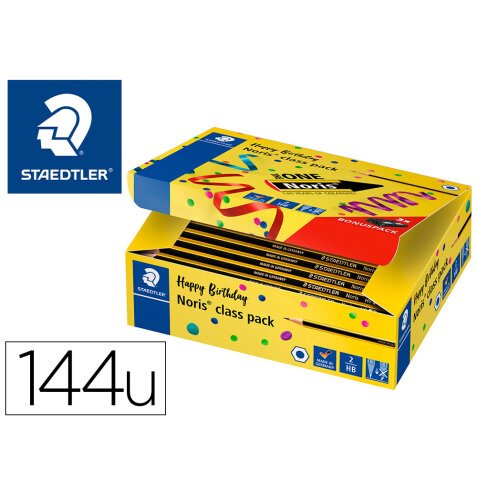 Lapices de grafito staedtler noris n.2 hb class pack de 144 unidades