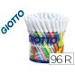 Rotulador giotto turbo color bote de 96 unidades 12 colorespor 8 unidades de cada color lavables con punta bloqueada