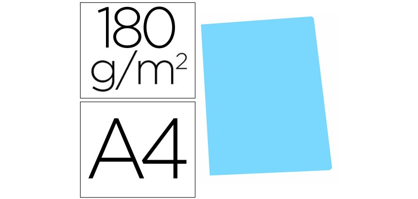 Subcarpeta cartulina gio din a4 celeste pastel 180 g/m2