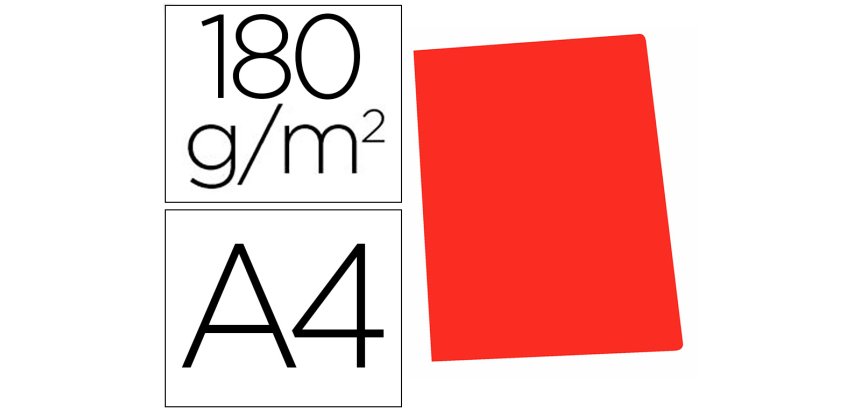 Subcarpeta cartulina gio din a4 rojo pastel 180 g/m2