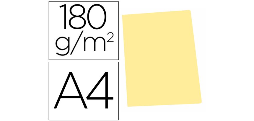 Subcarpeta cartulina gio din a4 amarillo pastel 180 g/m2
