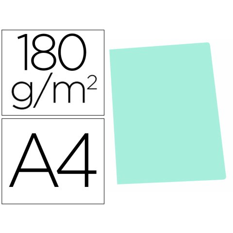 Subcarpeta cartulina gio din a4 verde pastel 180 g/m2