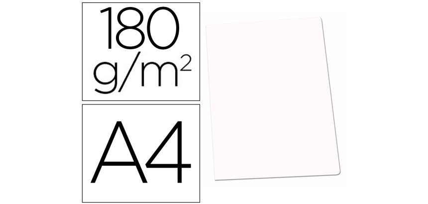 Subcarpeta cartulina gio din a4 blanca 180 g/m2