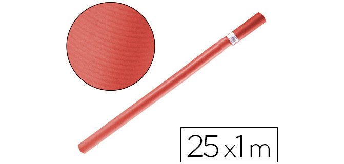 Papel kraft liderpapel rojo rollo 25x1 m