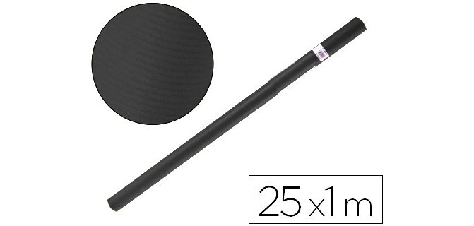 Papel kraft liderpapel negro rollo 25x1 m