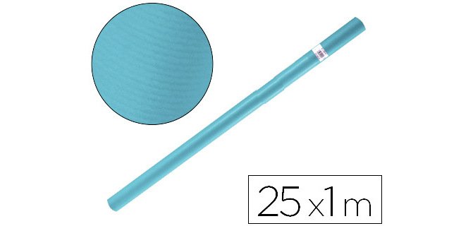 Papel kraft liderpapel azul turquesa rollo 25x1 m