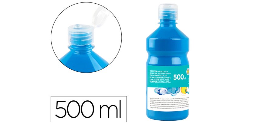 Témpera liquida escolar Liderpapel - Botella de 500 ml
