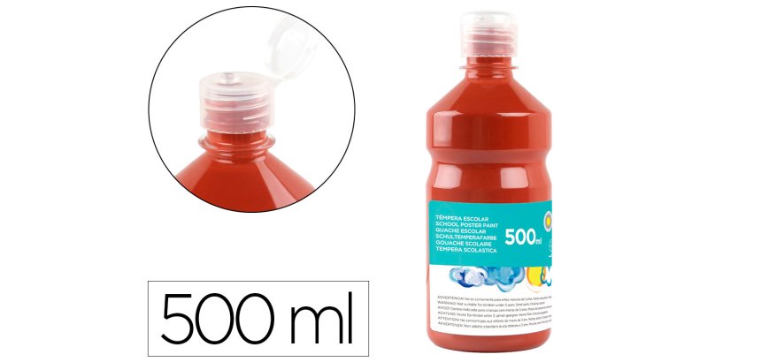 Témpera liquida escolar Liderpapel - Botella de 500 ml