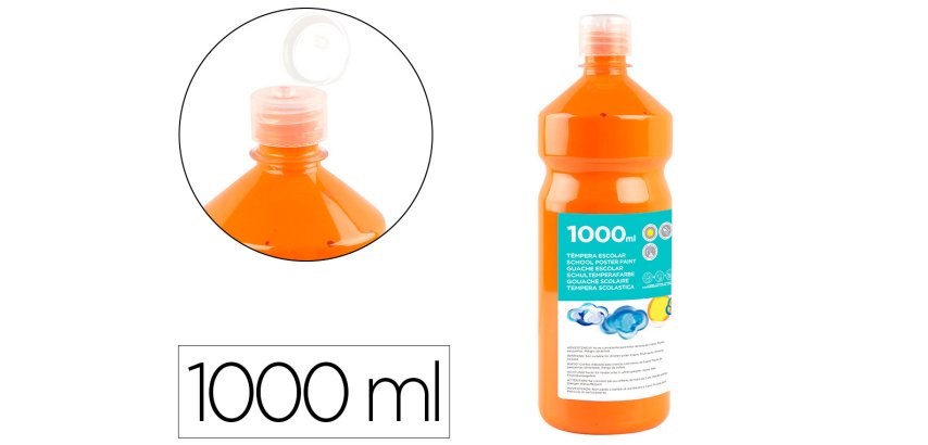 Tempera líquida escolar liderpapel - Botella de 1000 ml