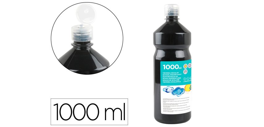 Tempera líquida escolar liderpapel - Botella de 1000 ml