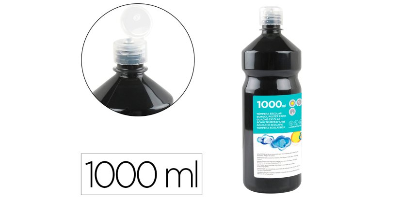 Tempera líquida escolar liderpapel - Botella de 1000 ml