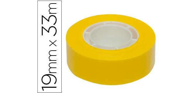 Cinta adhesiva apli 33 mt x 19 mm color amarillo