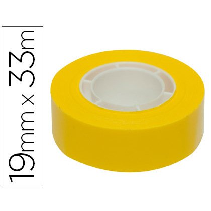 Cinta adhesiva apli 33 m x 19 mm color amarillo