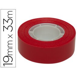 Cinta adhesiva apli 33 mt x 19 mm color rojo