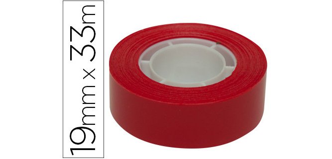 Cinta adhesiva apli 33 m x 19 mm color rojo