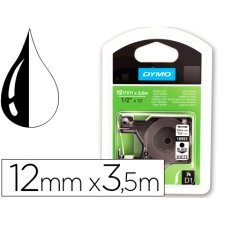 Cinta dymo negro blanco 12mm x3,5 mt d1 nylon