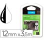 Cinta de nailon dymo D1 negro sobre blanco 12mm x3,5 mt