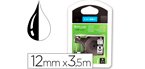 Cinta de nailon dymo D1 negro sobre blanco 12mm x3,5 mt