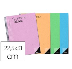 Cuaderno triplex additio plan de curso evaluacion agenda plan semanal y tutorias fundas transparentes 22,5x31cm
