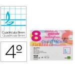 Recambio liderpapel 4º / A5+ apaisado pautaguia 100 hojas 75 g cuadrícula pautado 8 mm con margen 2 taladros