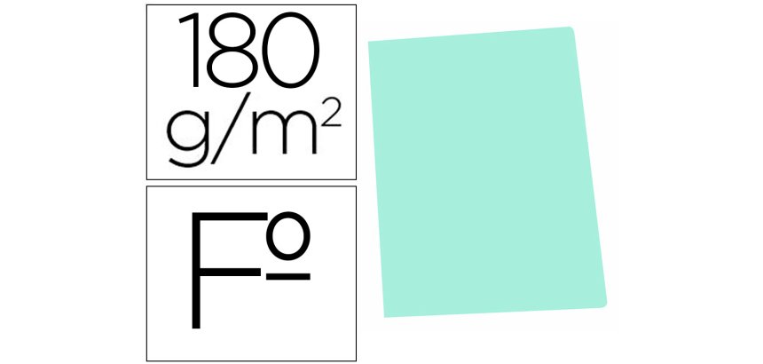 Subcarpeta cartulina gio folio verde pastel 180 g/m2