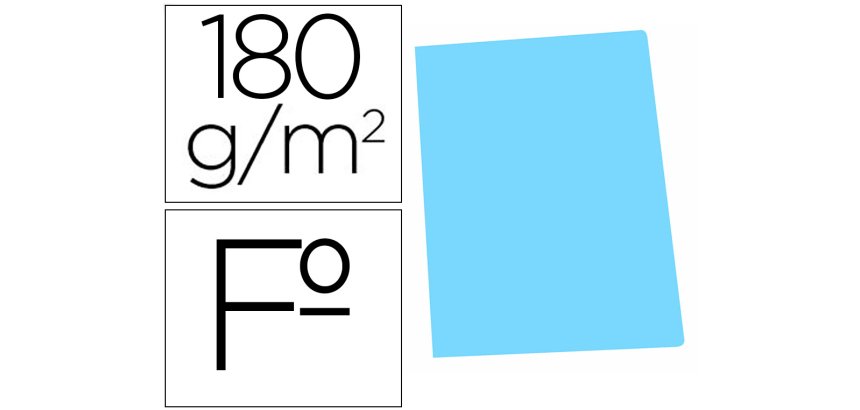 Subcarpeta cartulina gio folio celeste pastel 180 g/m2