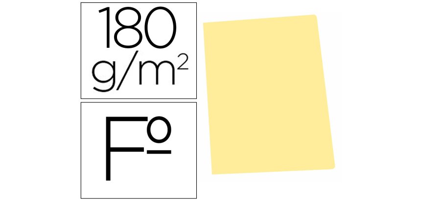Subcarpeta cartulina gio folio amarillo pastel 180 g/m2