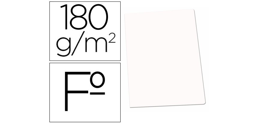 Subcarpeta cartulina gio folio blanca 180 g/m2