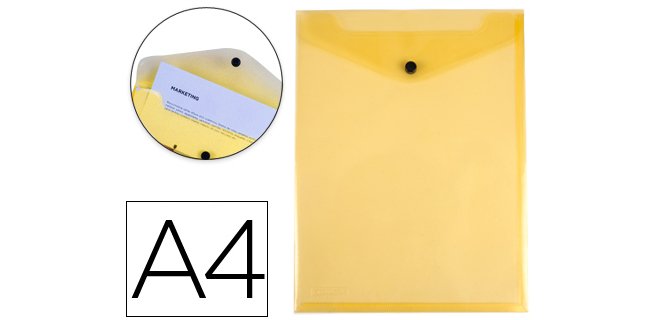 Carpeta liderpapel dossier broche polipropileno din a4 formato vertical amarilla transparente 50 hojas