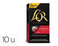 Cafe l'or espresso splendente fuerza 7 caja de 10 unidades compatible con nespresso