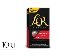 Cafe l'or espresso splendente fuerza 7 caja de 10 unidades compatible con nespresso