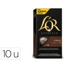 Cafe l'or espresso forza fuerza 9 caja de 10 unidades compatible con nespresso