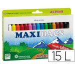 Lapices cera alpino maxidacs caja de 15 unidades colores surtidos