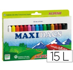 Lapices cera alpino maxidacs caja de 15 unidades colores surtidos