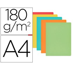 Subcarpeta cartulina gio din a4 colores pasteles surtidos 180 g/m2 paquete de 50 unidades